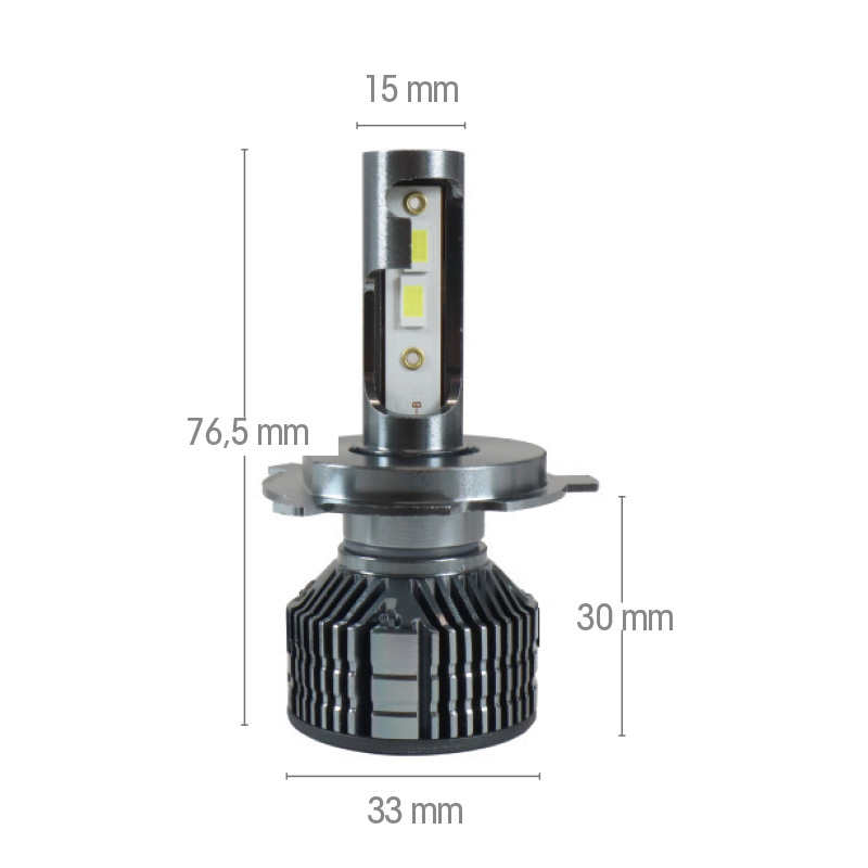 Lampadina H4 LED con alimentatore integrato