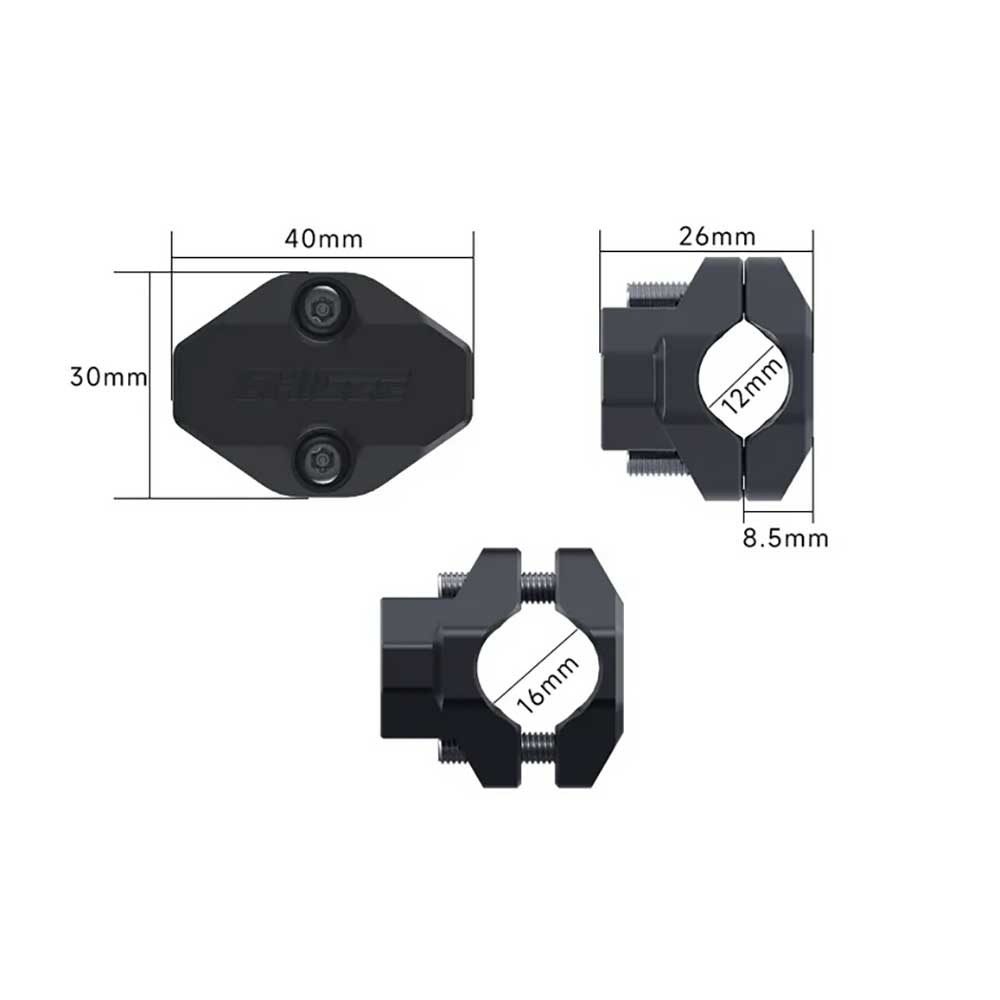 Montato su traversa Ø12-16 mm