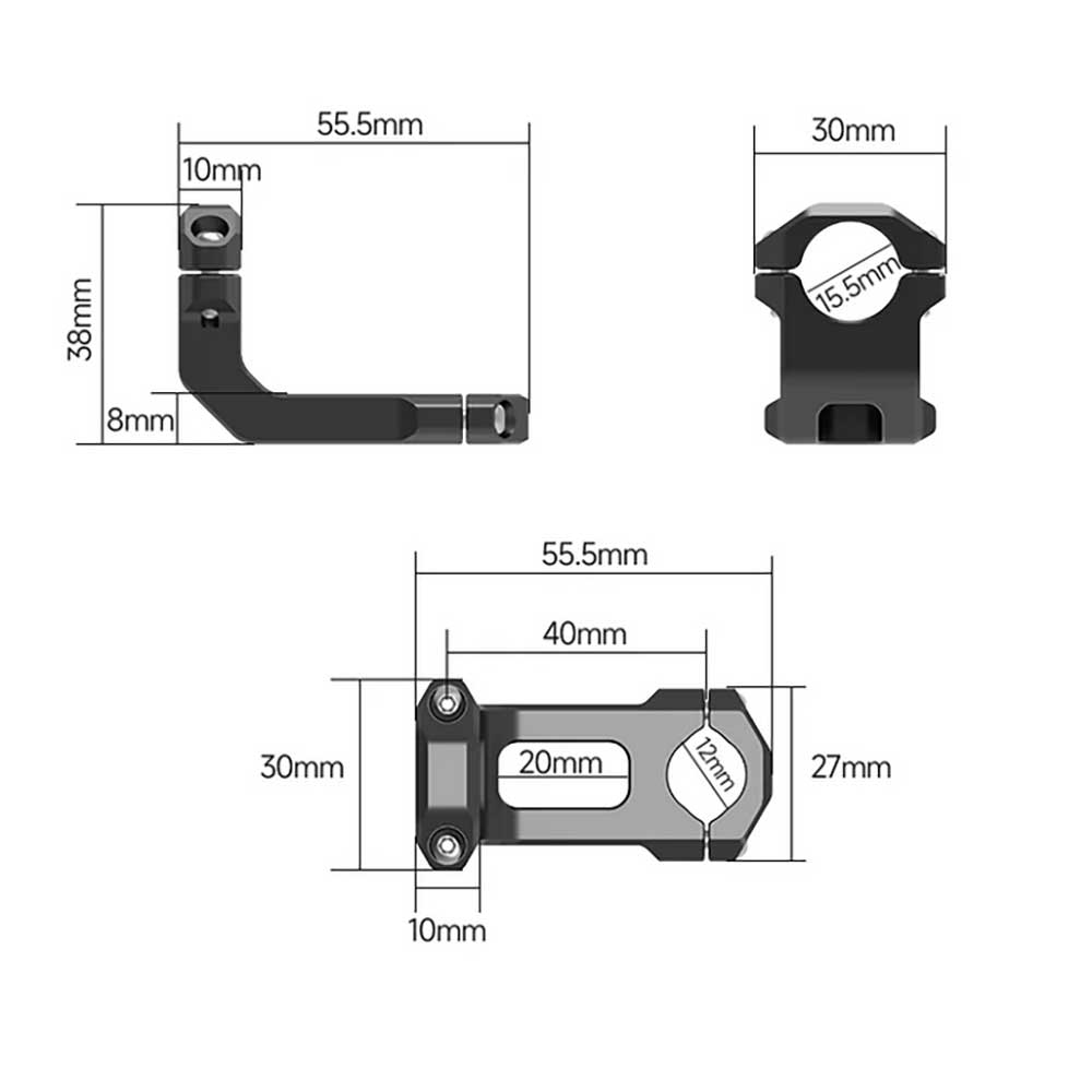 Staffa di estensione dello specchietto laterale Ø12-16 mm