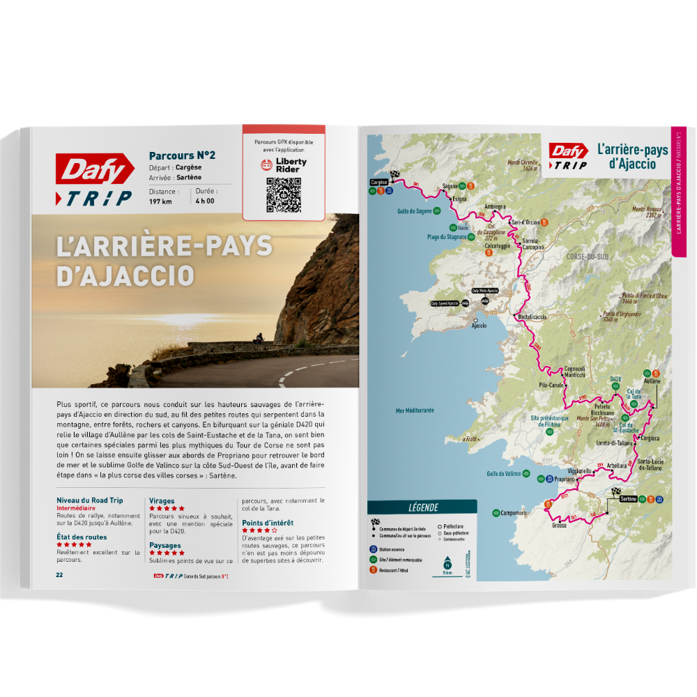 Roadbook per moto : Dafy Moto Viaggio Corse-du-Sud