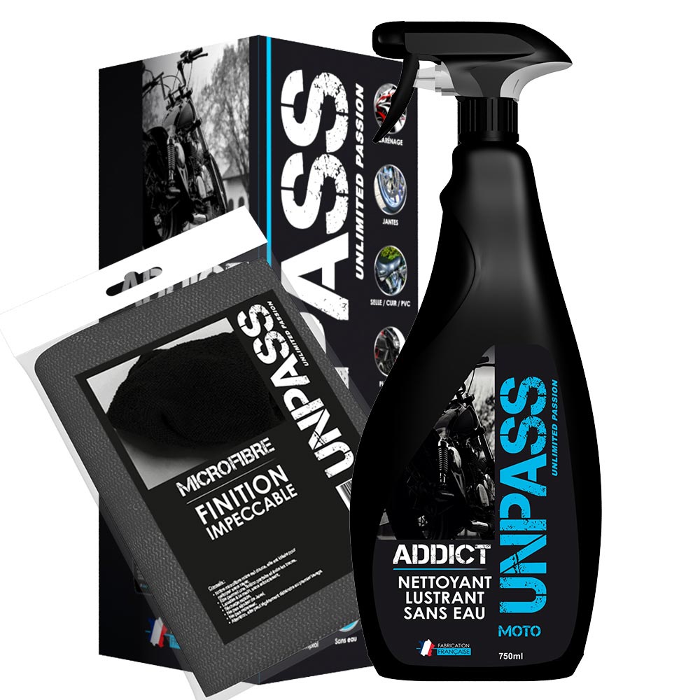 Addict - Detergente lucidante senza acqua + custodia in microfibra