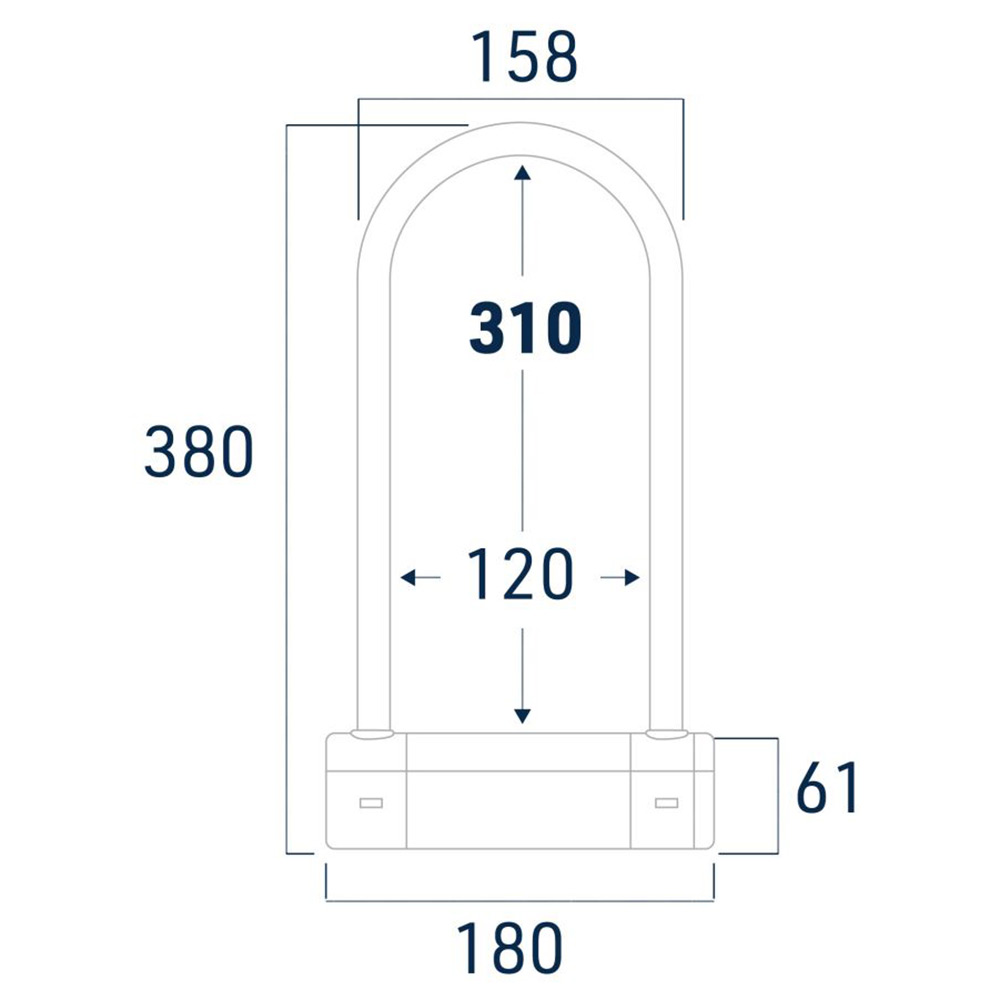 Serratura a U Ø18 - 120 x 310 mm UR120310 - SRA