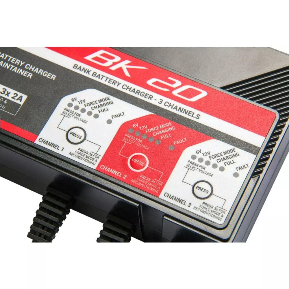 Caricabatterie BK20 6V/12V 3X2A