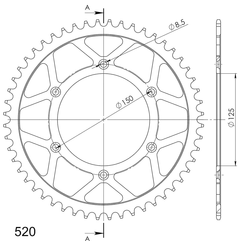 Pignone 52 denti | KTM / Husaberg / Husqvarna / Gasgas - CO30452