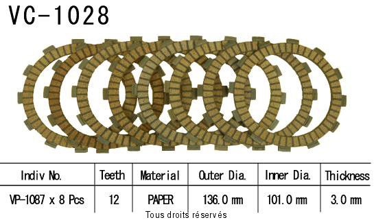 Rivestimenti frizione Cross VC1028