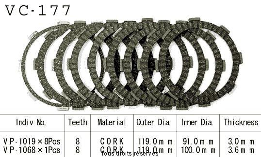 VC177 rivestimenti della frizione