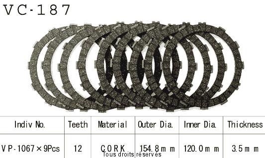 Rivestimenti della frizione VC187