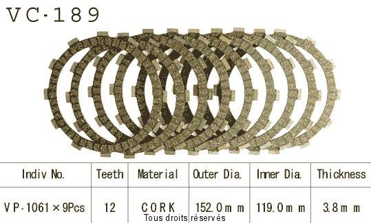 VC189 rivestimenti della frizione