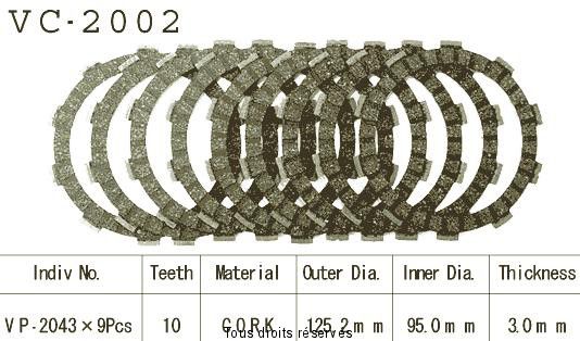 Rivestimenti della frizione VC2002