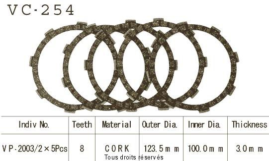 Rivestimenti della frizione VC254
