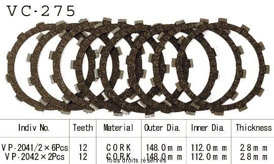 Rivestimenti della frizione VC275