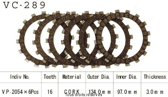 VC289 rivestimenti della frizione