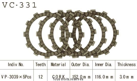 VC331 rivestimenti della frizione