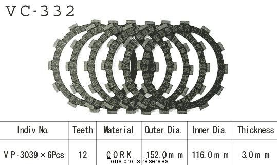 VC332 rivestimenti della frizione