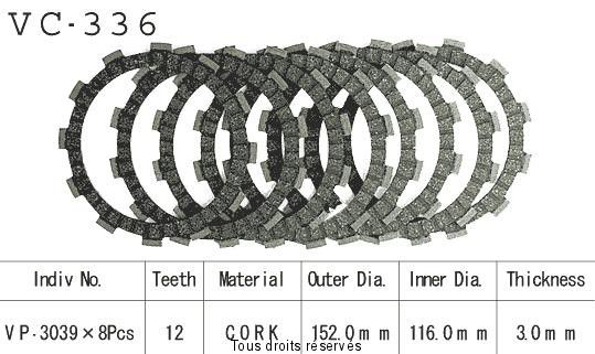 VC336 rivestimenti della frizione