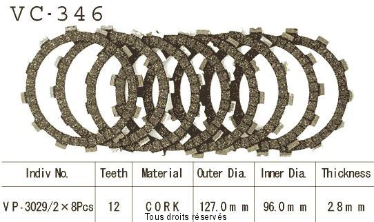 VC346 rivestimenti della frizione
