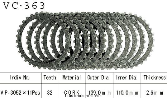 VC363 rivestimenti della frizione
