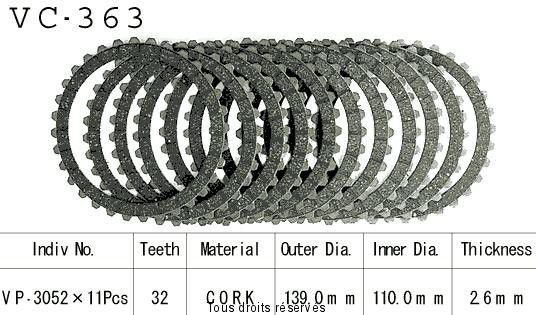 VC363 rivestimenti della frizione