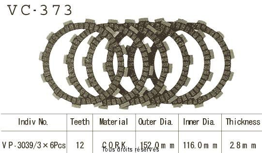VC373 rivestimenti della frizione