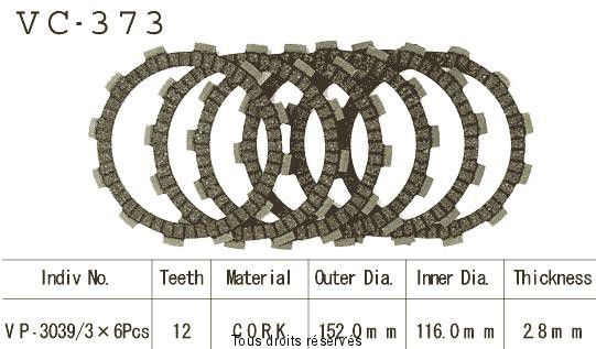 VC373 rivestimenti della frizione