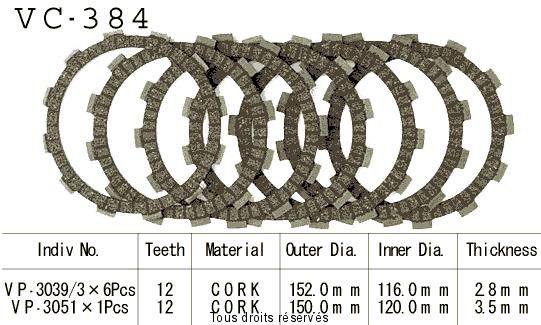 VC384 rivestimenti della frizione