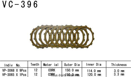 VC396 rivestimenti della frizione