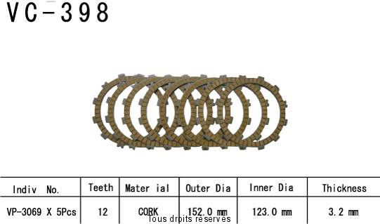 Rivestimenti della frizione VC398