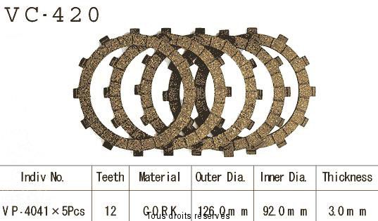 Rivestimenti della frizione VC420