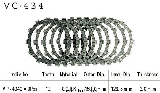 VC434 rivestimenti della frizione