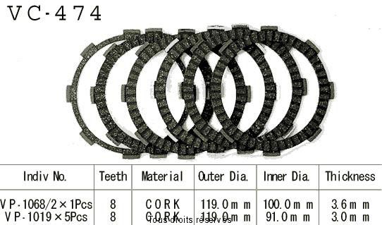 VC474 rivestimenti della frizione
