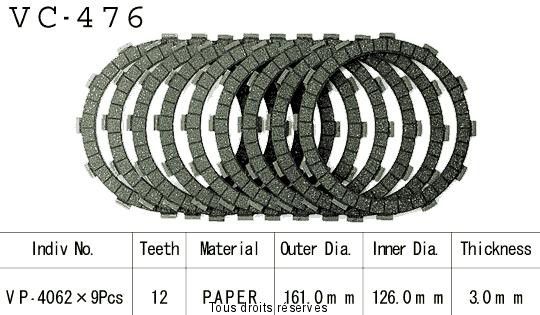 VC476 rivestimenti della frizione