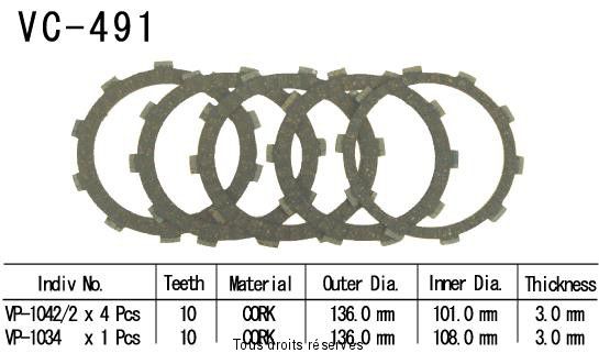 VC491 rivestimenti della frizione