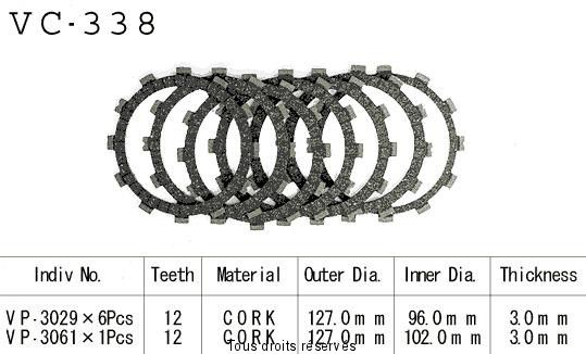 Rivestimenti della frizione VC338