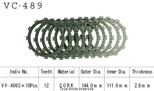 VC489 rivestimenti della frizione