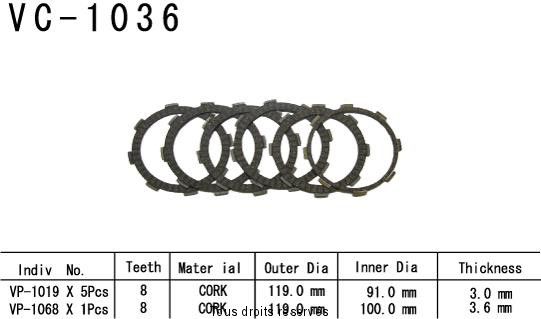 Rivestimenti della frizione VC1036