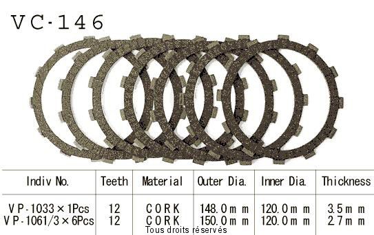 VC146 rivestimenti della frizione