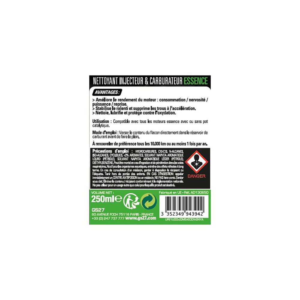 Detergente per iniettori e carburante Benzina 250 ml