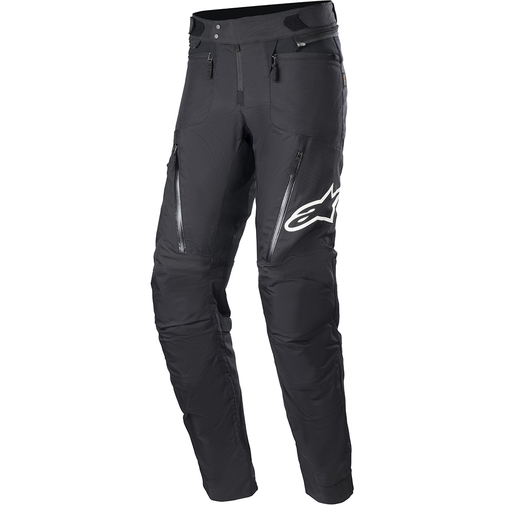 Pantaloni Moto Cargo Corazzati Neri, Impermeabili, In Misto Cordura/Elastan, Con Protezioni CE Rimovibili (ginocchia) E Inserti Rifrangenti Scotchlite, Taglie Comode