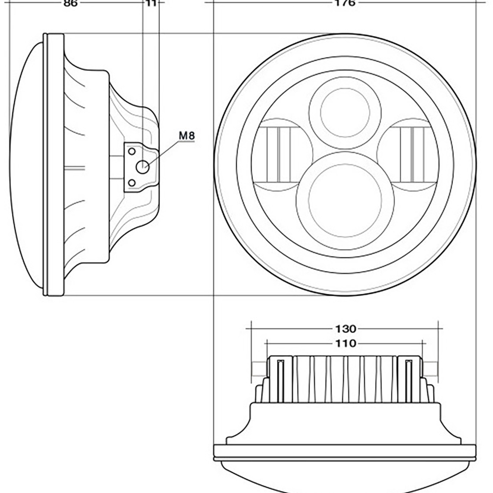 Dragon Light 176 mm Faro a LED