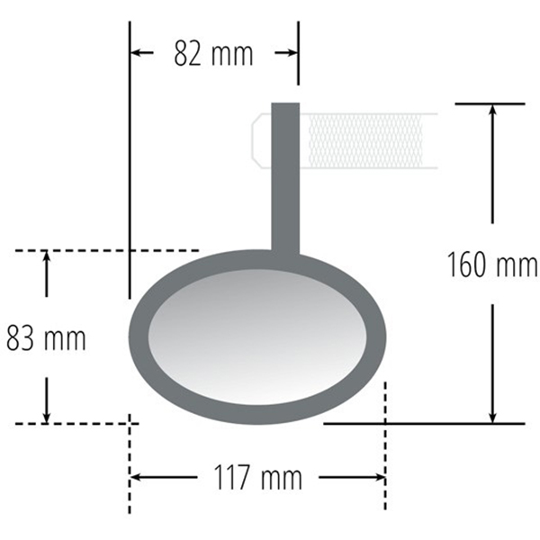 Specchio reversibile Victory - Montaggio a manubrio