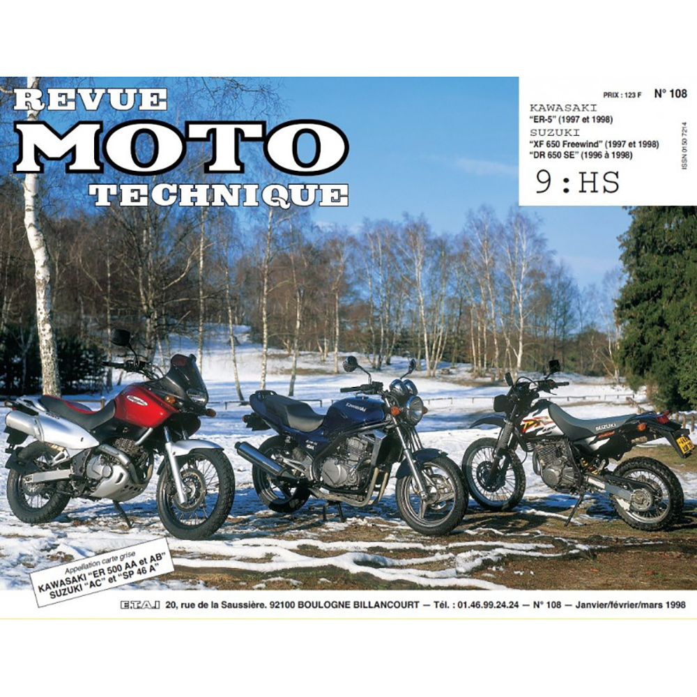 RMT 108.2 KAWASAKI ER-5 (dal 1997 al 1998) e SUZUKI XF650 - DR650 (dal 1996 al 1998)