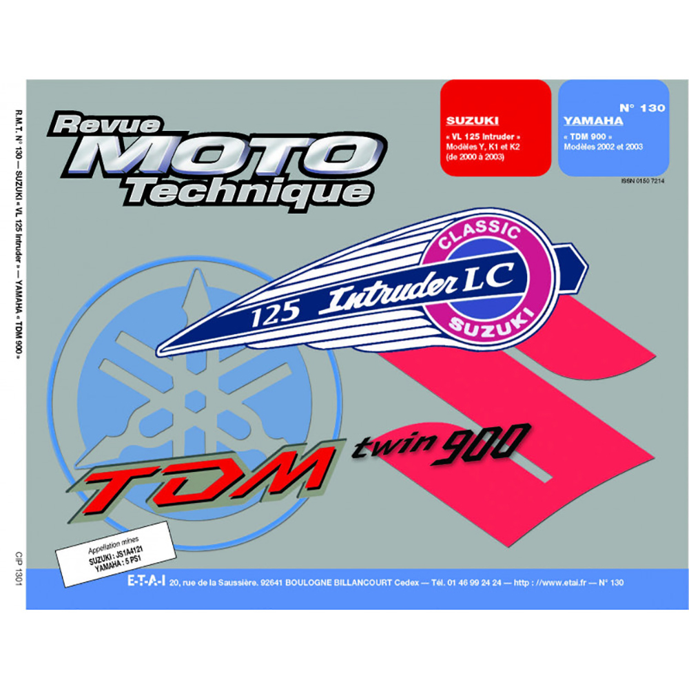 RMT 130.1 SUZUKI VL125 INTRUDER (dal 2000 al 2003) e YAMAHA TDM900 (dal 2002 al 2003)