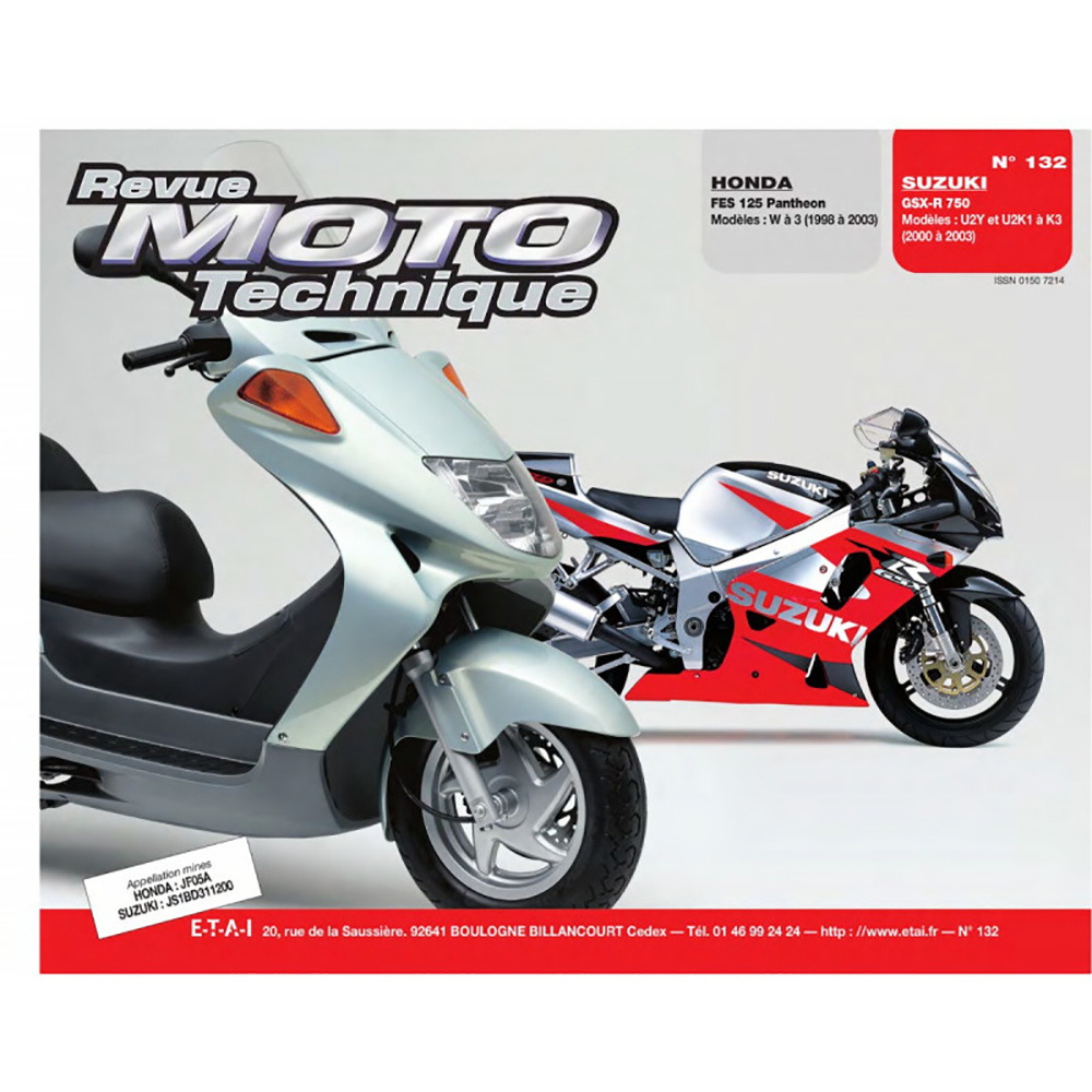 RMT 132.1 HONDA 125 FES (dal 1999 al 2003) e SUZUKI GSX 750 (dal 2000 al 2003)