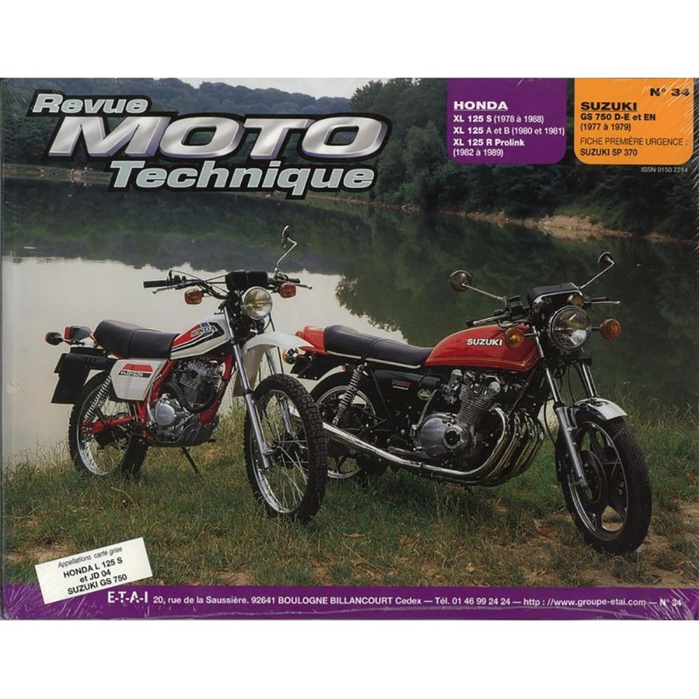 RMT 34 HONDA XL125 (dal 1978 al 1989) e SUZUKI GS750 (dal 1977 al 1979)