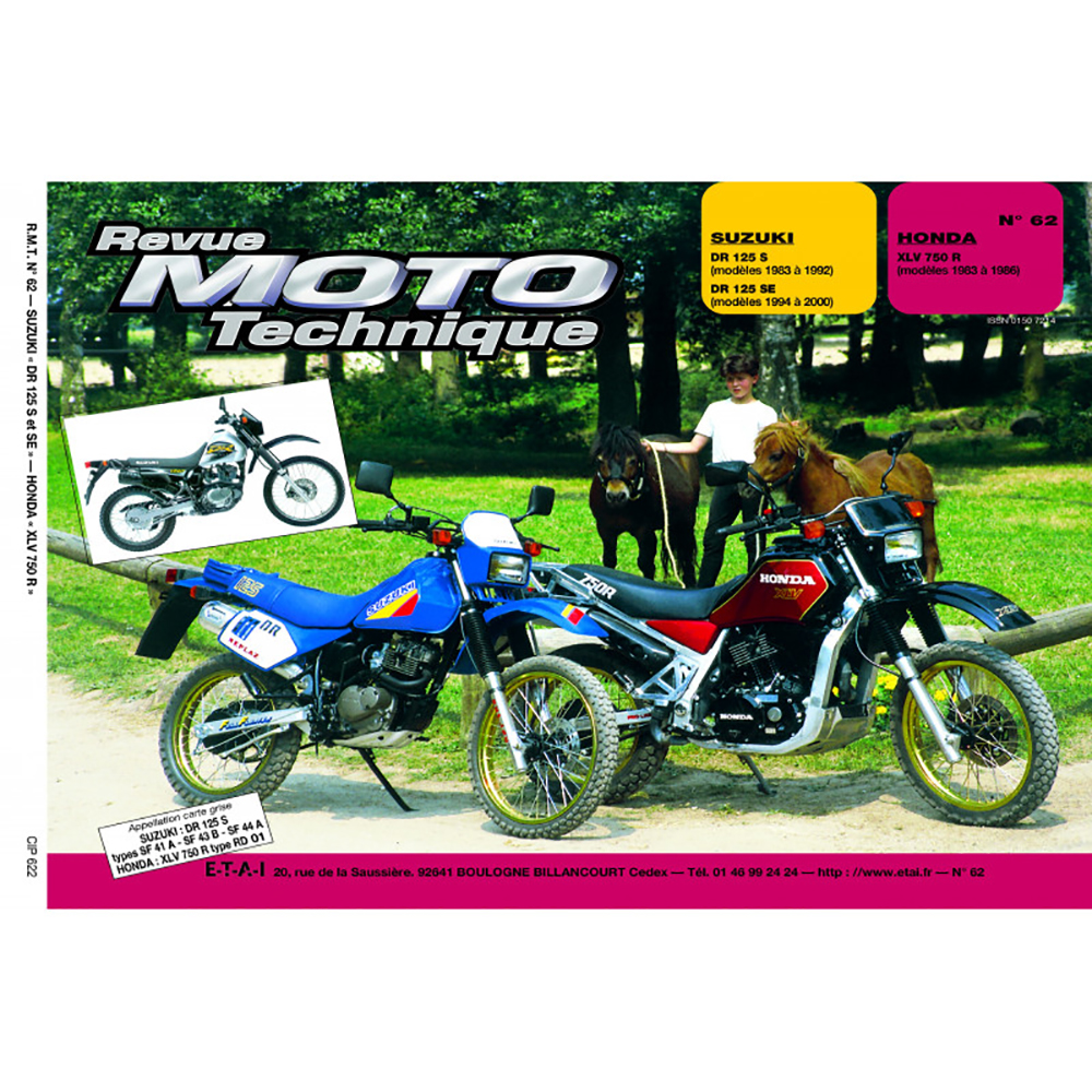 RMT 62.2 SUZUKI DR 125 (dal 1983 al 2000) e HONDA XLV 750 (dal 1983 al 1986)