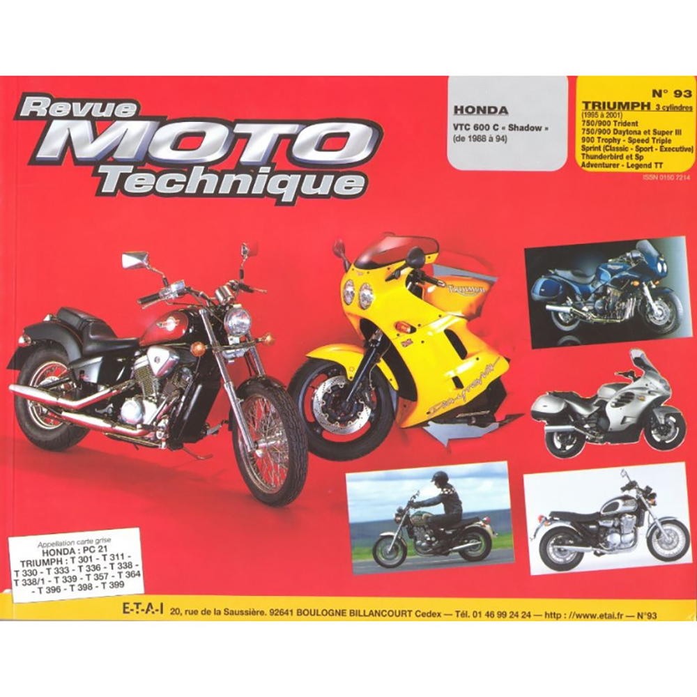 RMT 93.2 HONDA VT 600 (1988-1994) + TRIUMPH 750 900 (1995-2001)