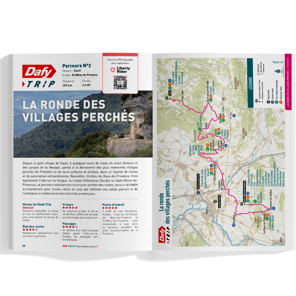 Roadbook per moto : Dafy Moto Viaggio Provenza Luberon