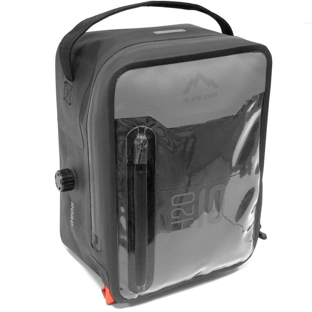 Oxford Aqua M8 Borsa Da Serbatoio Magnetica Impermeabile: Tela Cerata PVC Con Chiusura A Rotolo, Tasca Zip, Per Moto Con Serbatoio Metallico (Nero)