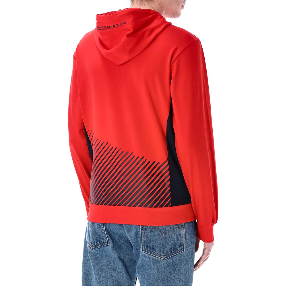 93 Felpa tecnica e a righe con cappuccio e zip