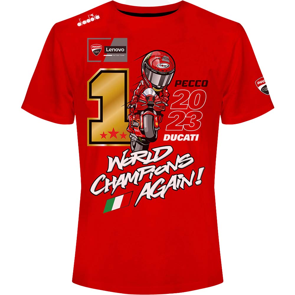 Maglietta del Campione del Mondo Bagnaia Ducati in edizione limitata